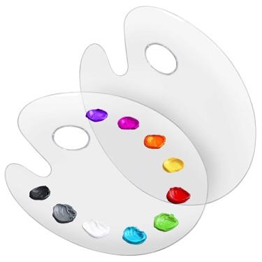 Imagem de U.S. Art Supply Paleta de pintura acrílica transparente de 22,86 cm x 30,04 cm (pacote com 2) – Bandejas de mistura de cores de tinta artística de plástico transparente – antiaderente, fácil de limpar, mistura de acrílico, óleo – Adultos crianças estudantes