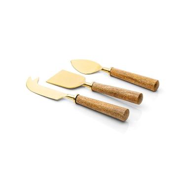 Imagem de Conjunto De Talheres Copa E Cia Para Queijo 3 Peças Garbo Goldwood
