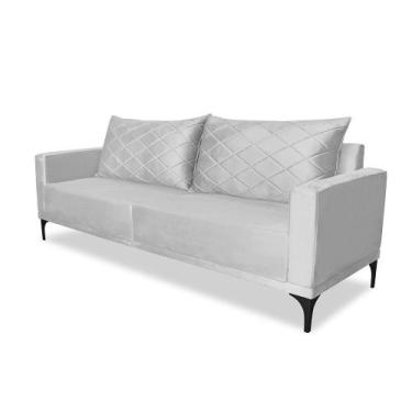 Imagem de Sofá 2 Lugares 1,60m Estofado em Veludo com Pés Metálico - Etios Lucad