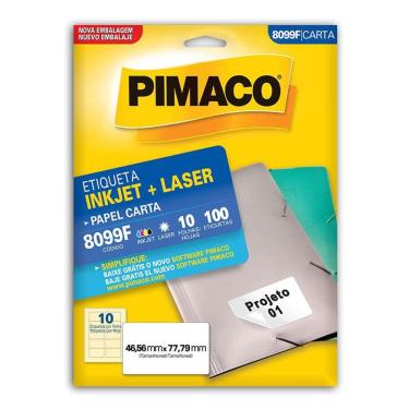 Imagem de Etiqueta inkjet/laser carta 8099F c/ 10 fls Pimaco