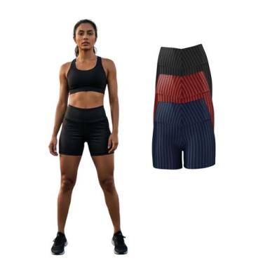 Imagem de Kit Com 3 Short Legging 3D Academia Fitness Feminino - Rcv Store, Mari