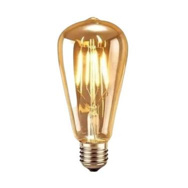 Imagem de Lâmpada Led Pera ST64 Filamento Âmbar Vintage 4w Bivolt - Nordecor