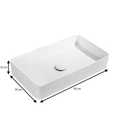 Imagem de Kit Cuba Pia Louça Cerâmica Banheiro Torn E Vál Dourada 2 - Smart Nort