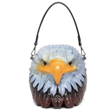 Imagem de Lyuxhetaokdiq Bolsa tiracolo masculina exclusiva e exclusiva bolsa de ombro feminina PVC estranha coruja de Halloween, 1 Claret Branco, Bolsa de águia careca