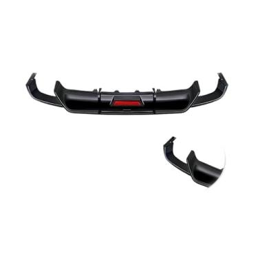 Imagem de Compatível com Toyota Camry 8th Sport SE XSE 2018 2019 2020 2021 2022 2023, difusor de para-choque traseiro, spoiler, placa com luz LED, kit de carroceria(Gloss black)