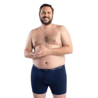 Imagem de Cueca Boxer Cotton Masculina Plus Size Mash, XGG, Marinho