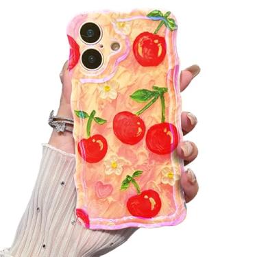 Imagem de VCTERFK Capa para iPhone 17, flor de pintura a óleo retrô colorida requintada, moldura ondulada com padrão brilhante, macia, durável, à prova de choque, proteção para câmera para iPhone 17, para