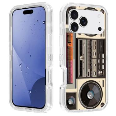 Imagem de FVAENDHIO Capa para iPhone 17 Pro, capa protetora 3 em 1 híbrida resistente [grau militar] transparente à prova de choque para iPhone 17 Pro de 6,3 polegadas - Rádio retrô