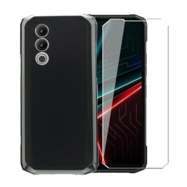 Imagem de WDMYLFTW Capa para Doogee Blade 20 + película protetora de tela de vidro temperado - capa protetora de TPU (preta)