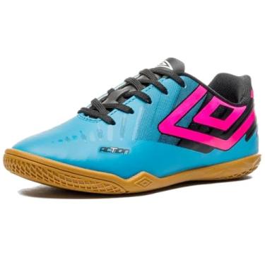 Imagem de Chuteira Umbro Futsal Action Jr U07FB00285 Azul/Preto/Rosa