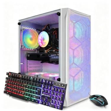 Imagem de Computador para jogos STGAubron, GeForce GTX 1660 Ti 6G, Intel Core I7 até 3,9 GHz, 16G RAM, 512G SSD, WiFi, BT 5.0, RGB Fan x 6, RGB BT Sound Bar, Windows 10 Home, branco