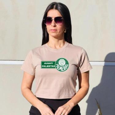 Imagem de Baby look Blusinha Cropped Torcida Palmeiras Verdão Mancha Porco Casua
