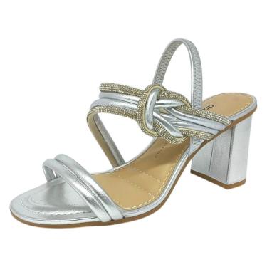 Imagem de Sandália Feminina Salto Medio Conforto Brilhante Dakota