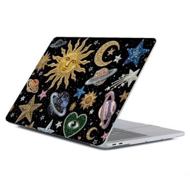 Imagem de Capa compatível com MacBook Air de 13 polegadas versão 2022-2018 modelo A2337 M1 M2 A2681, capa protetora artística para Air13 Retina Display com Touch ID-Vintage Sun and Moon Magic, 13,3 Air (A1932