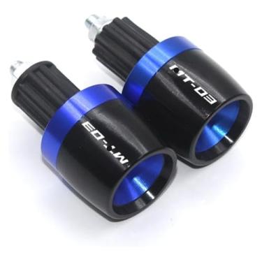 Imagem de Acessórios de motocicleta 7/20.3 cm 22 mm Grips Ends Counterweight Handle Bar Cap Cover Slider compatível com Y&AMAHA MT-03 MT03 MT 03 (azul)