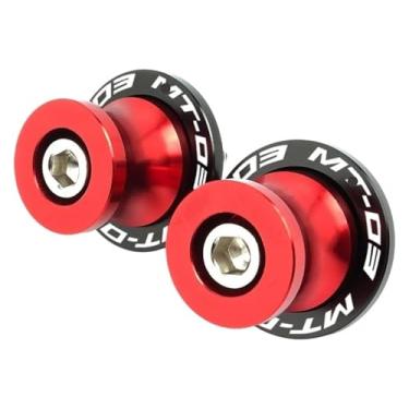 Imagem de BYYINGSUS Parafusos de suporte deslizantes de bobinas de braço oscilante de 6 mm acessórios de motocicleta compatíveis com Y&AMAHA MT03 MT09 MT10 MT 03 09 10 Mt03 Mt09 Mt10 (vermelho Mt03)