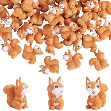 Imagem de SOFPLATE Estatueta em miniatura de esquilo, 30 peças, pequenos animais da floresta, desenhos animados, animais de jardim, camelo, pequeno, micro PVC, figuras de paisagem, ornamentos para casa de