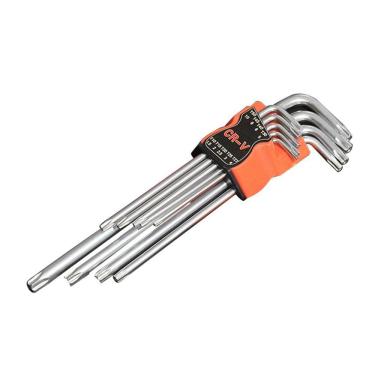 Imagem de Conjuntos de chaves Plum Star Torx Allen Repair em forma de L, 9 unidades