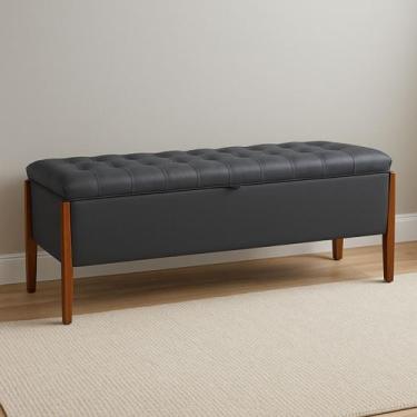 Imagem de Baú Puff Estofado Cama Solteiro 90cm Para Quarto Sala Calçadeira Organ