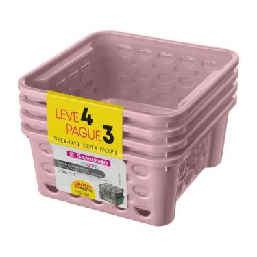 Imagem de Cesto Organizador Plástico Empilhável de 746ml Leve 4 Pague 3 Sanremo