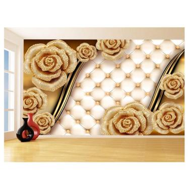 Imagem de Papel De Parede 3D Floral Textura Sala Flores 3,5M Xfl289