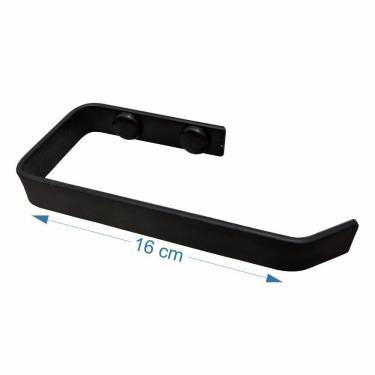 Imagem de Porta Papel Higiênico Parede Banheiro Preto Fosco Supremo