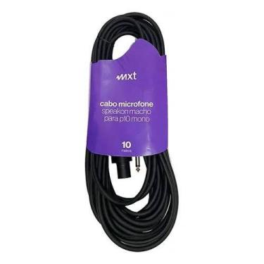 Imagem de Cabo mxt speakon macho + p10 macho mono o.d.6.5mm preto 10m