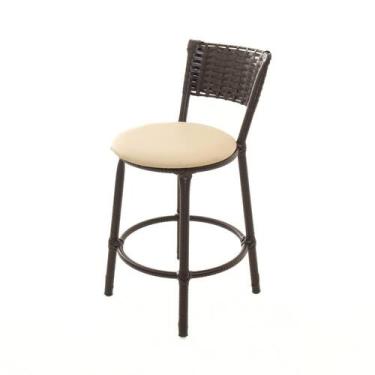 Imagem de Banqueta Baixa Encapada Junco CAFÉ Area Gourmet - ESPAÇO JUNCO, Bege