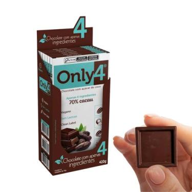 Imagem de Barra De Chocolate 70% Cacau Com Café Liofilizado Only4 - Caixa 6 Unid