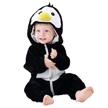 Imagem de BJWEO Lindo traje de Natal para bebês e meninos, fantasia de Halloween, macacão de inverno para recém-nascido, cosplay, 04 - pinguim, 90 (12-18 M)