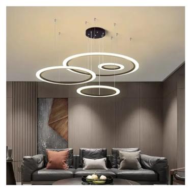 Imagem de Lustre LED moderno com luzes pendentes para sala de jantar e quarto Luminária decorativa interna com luminária de teto para um ambiente elegante