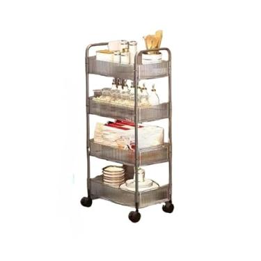 Imagem de Carrinho Organizador Pequeno Em AcríLico | Estante MóVel Com 3 Andares E Rodinhas | Organizador Multiuso Transparente Para Banheiro E Maquiagem(3 Andares M)