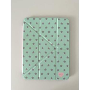 Imagem de GANGANPRO Capa para tablet para iPad Pro 13 (M4) 2024 13 polegadas Capa traseira leve à prova de choque com função de despertar/hibernar automático - pentagrama verde