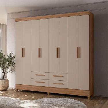 Imagem de Guarda-Roupa Casal 8 Portas Bater 4 Gavetas Florida Moval Roupeiro