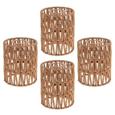 Imagem de Corda de papel tecida à mão com abajur pendente de 12 cm de diâmetro (