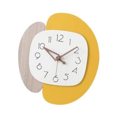 Imagem de XLWLLNJ Relógio de parede de madeira silencioso para decoração de casa, relógio de parede para pendurar, para família, amigos, sala de jantar, feriado, café,