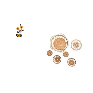 Imagem de Fenteer Suporte para Toalhas de Papel com Suporte Vertical Antiderrapante E Decoração Exclusiva de Parede em Rattan para Sala de Chá, Corredor, Quarto, Varand