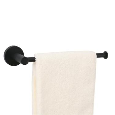 Imagem de Ferragens de banheiro 304 aço inoxidável fosco preto suporte de papel higiênico suporte de sabão barra de toalha acessórios de vaso sanitário, barra dupla preta (barra de toalha preta)