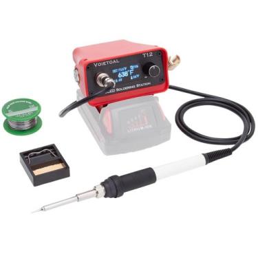Imagem de Estação de ferro de soldar sem fio VOIETOAL T12 Tip 80W 480C