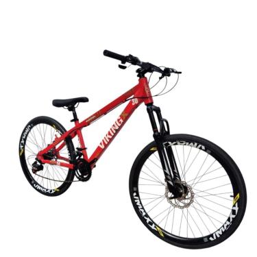 Imagem de Bicicleta 26 VikingX Tuff30 21v Freeride Disco Mecânico Pneu Slick Fino Preto1.50-Unissex