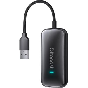 Imagem de OTTOCAST Play2Video Ultra – Adaptador automotivo sem fio CarPlay e Android com YouTube, Netflix, Spotify, IPTV | WiFi de 5 GHz, conexão automática, sem atraso | Compatível com CarPlay com fio OEM