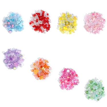 Imagem de 260 – 320 peças de contas de acrílico para fazer pulseiras com laço fofo coração urso estrela kit 6 cores para fazer joias colar DIY chaveiro (8 cores)