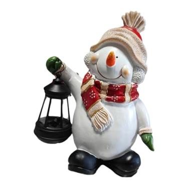 Imagem de predolo Estátua de boneco de neve solar para jardim, ornamento de lanterna de jardim, decoração, escultura, luz solar de natal para, quintal de natal