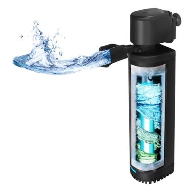 Imagem de Filtro de aquário de 300 GPH, esterilizador UV para aquário para 45-120 galões, filtro de bomba submersível para limpeza de algas de água verde, máquina de matar verde ultra-silenciosa com