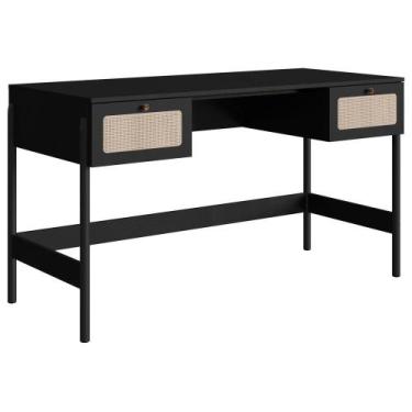 Imagem de Escrivaninha 2 Gavetas Palhinha 27931 Linha Oslo Nero - ARTESANO MÓVEI