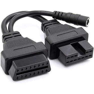 Imagem de ECARCONETS Cabo adaptador universal de diagnóstico OBD de 12 pinos para 16 pinos OBD2 para carros Mitsubishi e Hyundai
