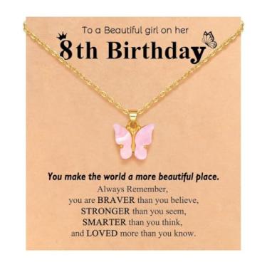 Imagem de Colar de borboleta Happy 5th 6th 7th 8th 9th 10th 11th 12th Birthday Gifts Necklace Gifts For Family Members, One Size, Metal, Sem Pedra Preciosa
