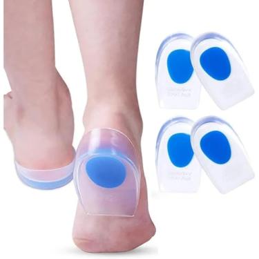 Imagem de Kit 2 Pares de Palmilhas em Gel de Silicone, Protetor de Calcanhar Adesivo, Ortopédico para Alívio da Dor e Esporão de Calcâneo, Anti-impacto para Sapatos, Palmilha Ortopédica, Premium
