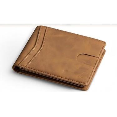 Imagem de Carteira masculina Slim RFID 2 ID Window, Marrom, Slim