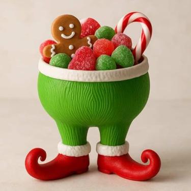 Imagem de Tigela Natalina Verde Bowl Criativo de Natal para Doces, Sobremesas e Decoração de Mesa